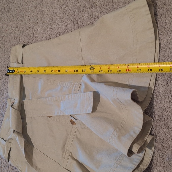 Banana Republic Khaki A-Line Button Down Belted Flounce Skirt - Picture 7 of 8